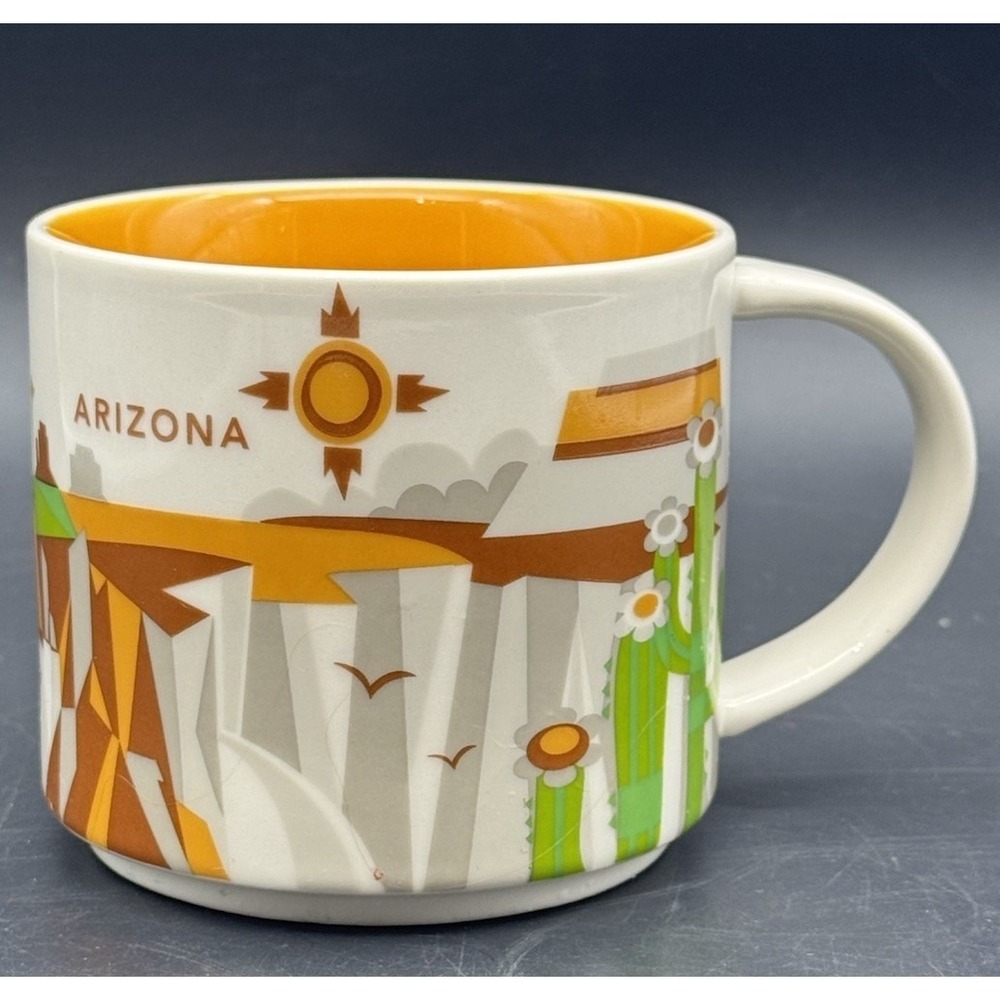 Starbucks You Are Here Arizona Mug Yellow Interior YAH Minor Flaw
